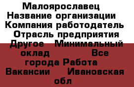 Малоярославец › Название организации ­ Компания-работодатель › Отрасль предприятия ­ Другое › Минимальный оклад ­ 28 500 - Все города Работа » Вакансии   . Ивановская обл.